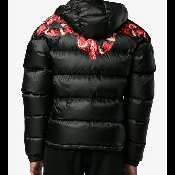EUC Men’s Medium Marcelo Burlon County Of Milan Hooded Snake Print Down Jacket - Picture 2 of 16